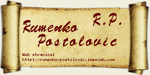 Rumenko Postolović vizit kartica